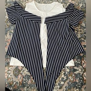 Formal dressy striped blouse top